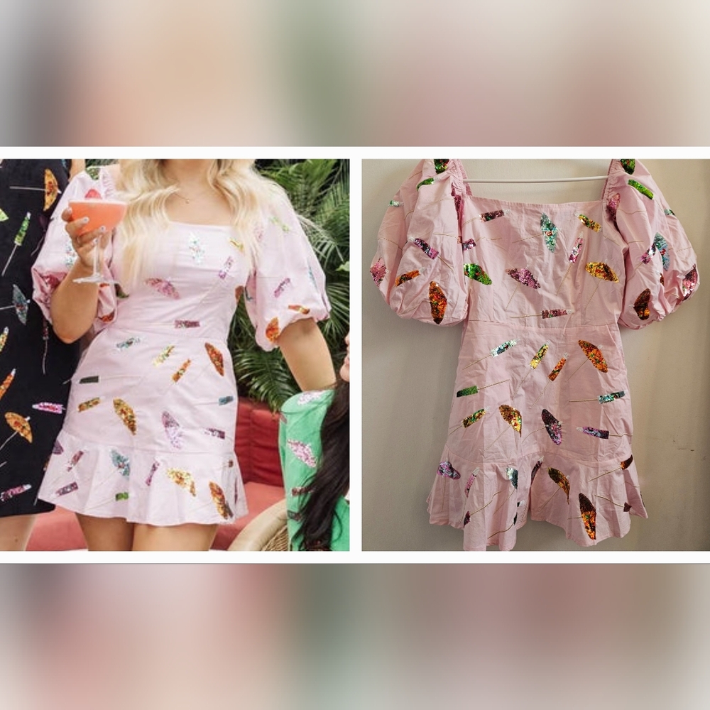QUEEN OF SPARKLES Pink Umbrella Dress